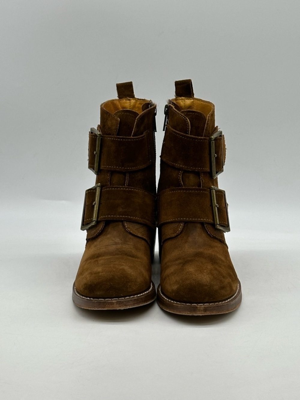 Frye Sabrina Double Buckle Ankle Boots. Size 8.5 - Picture 3 of 10